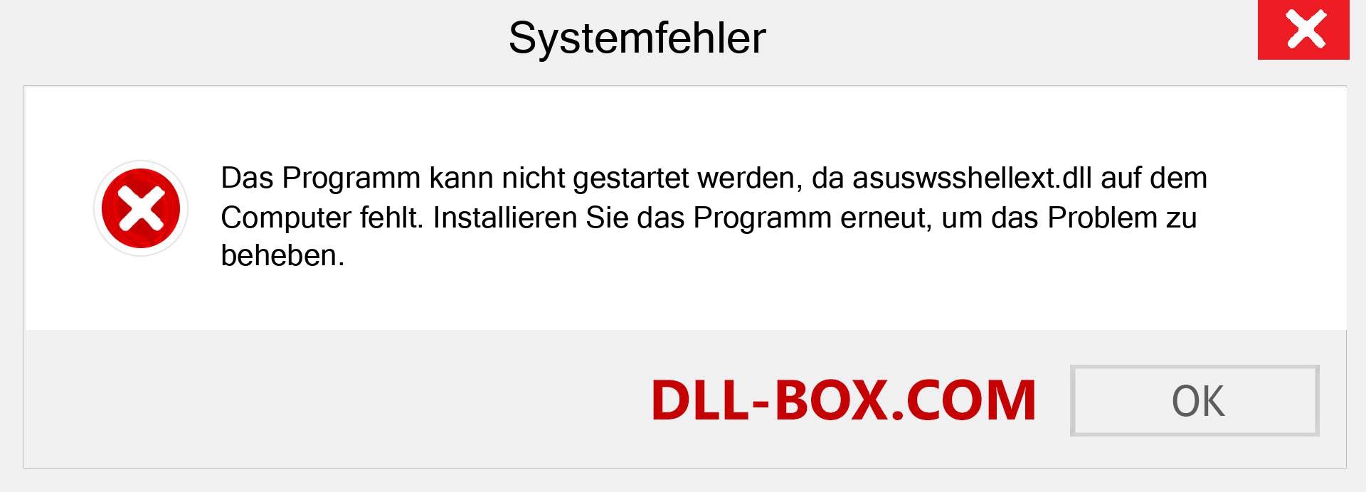 asuswsshellext.dll-Datei fehlt?. Download für Windows 7, 8, 10 - Fix asuswsshellext dll Missing Error unter Windows, Fotos, Bildern