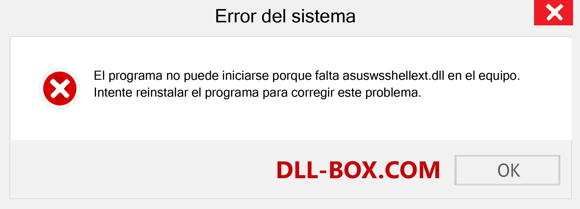 ¿Falta el archivo asuswsshellext.dll ?. Descargar para Windows 7, 8, 10 - Corregir asuswsshellext dll Missing Error en Windows, fotos, imágenes