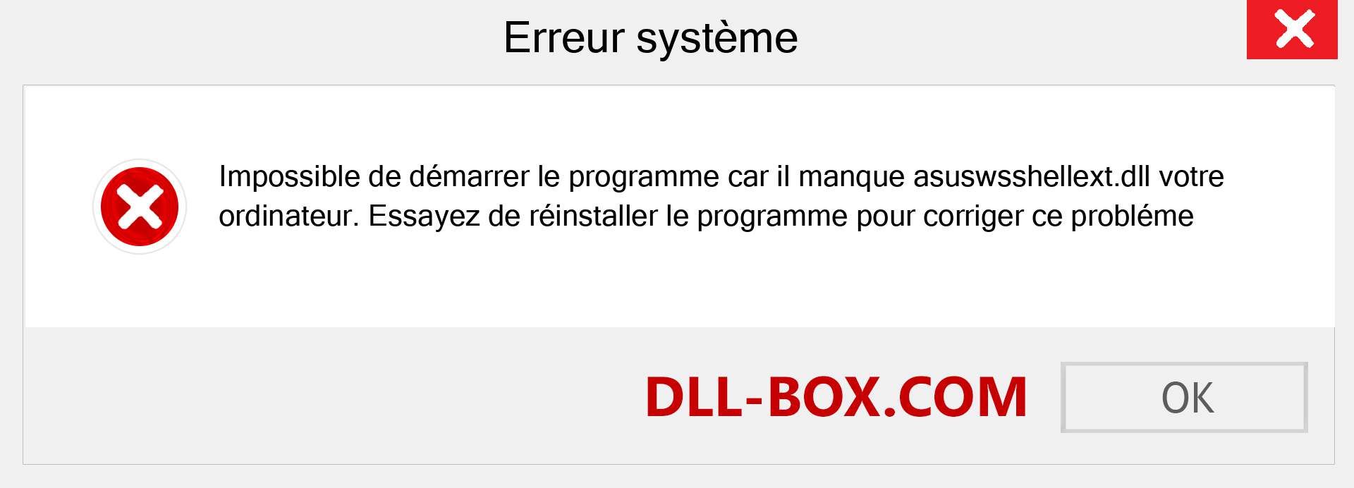 Le fichier asuswsshellext.dll est manquant ?. Télécharger pour Windows 7, 8, 10 - Correction de l'erreur manquante asuswsshellext dll sur Windows, photos, images